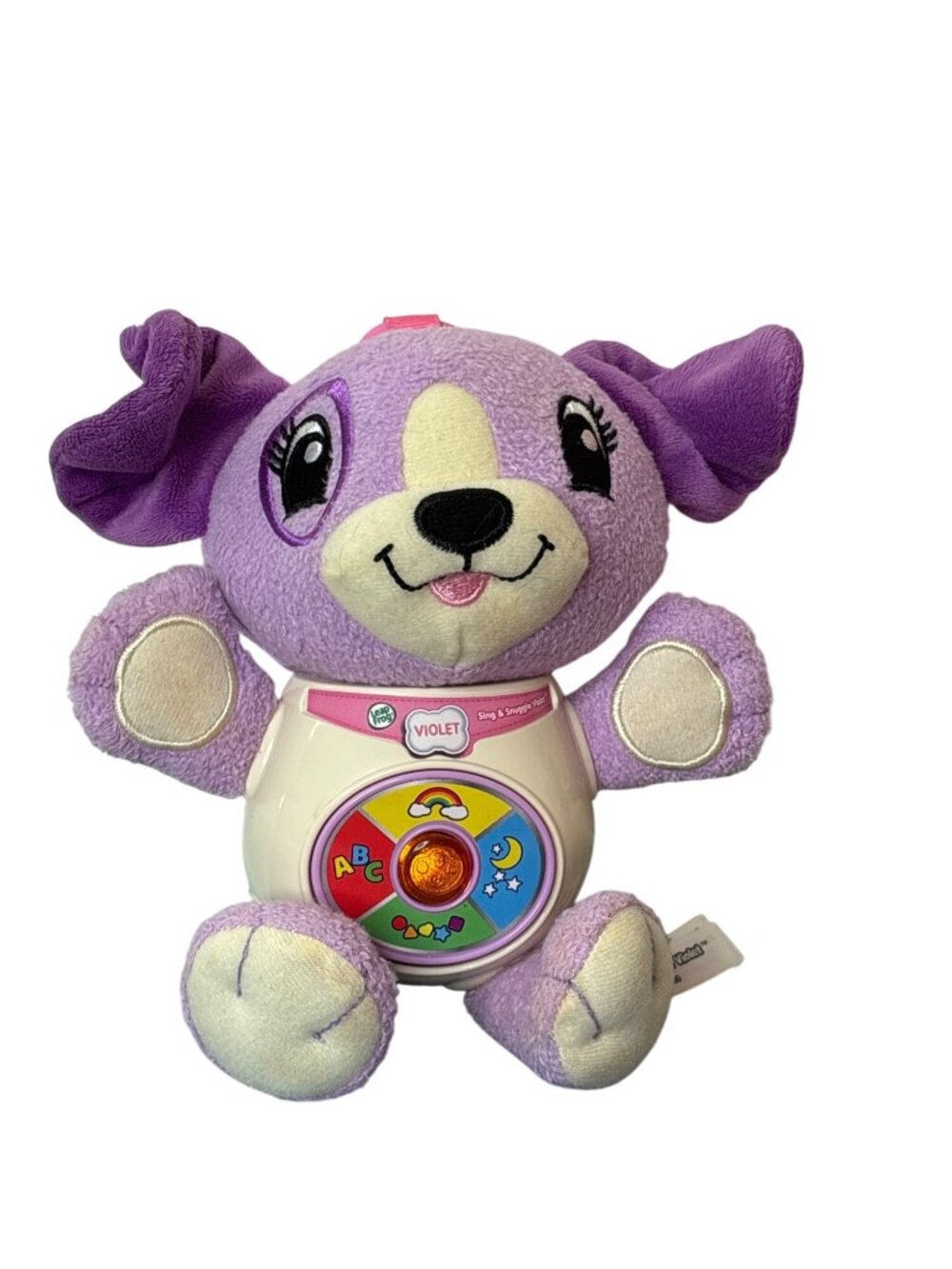 Leap Frog Sing & Snuggle Violet Puppy Dog Plush Stuffed Animal Sound Light Work